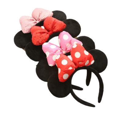 China European and American hot sale party style ear hair accessories adult Minnie ear headband Amazon bow ties mouse ear headbands for sale