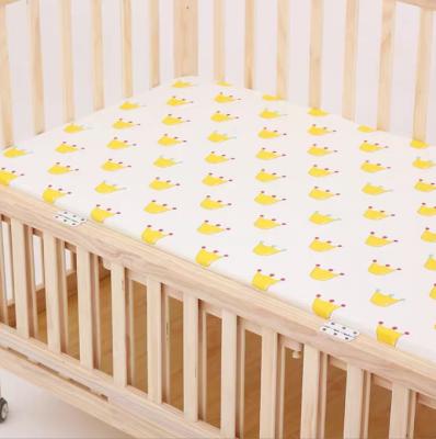 China Baby Solid Color Bamboo Cotton Crib Sheet Baby Crib Anti-Static Fitted Crib Sheet Custom Playard Sheet for sale