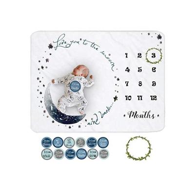 China Moon Baby Milestone Blanket Newborns Boy Monthly Photo Prop Blanket For Boy&Girl for sale