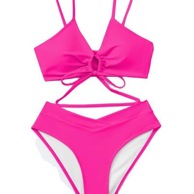 China HOT SALE 2023 New Two Piece Swimwear Removable Waist Padded Bikini Top Set Sexy Swimwear Bikinis Swimwear For Women for sale