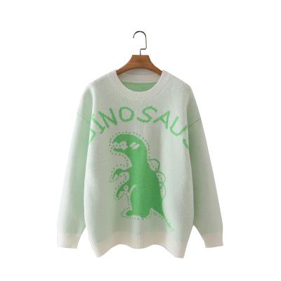 China Breathable Popular Round Neck Long Sleeve Pullover Dinosaur Pattern Sweater for sale