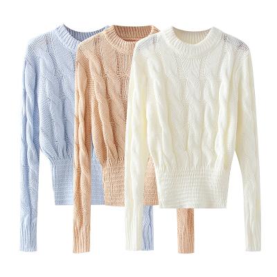 China Custom Winter Color Cashmere Vintage Skein Pullover Casual Beige Sweater Breathable for sale