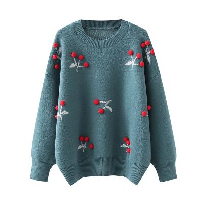 China New Arrival Breathable Fashion Roll Neck Long Sleeve 3d Flower Custom Pullover Sweater for sale