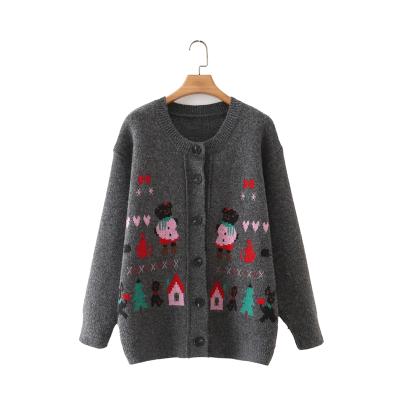 China 2021 New Fashion Japan Christmas Tree Breathable Fashionable Style Knitted Cardigan for sale