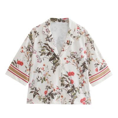 China Low Price Hot Sale Vintage New Style Anti-pilling Casual Tops Women Shirts for sale