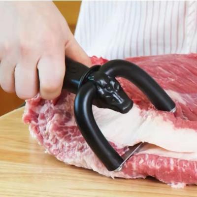 China 2022 New Stainless Steel Kitchen Choppers Ergonomic Hand Held Portable Kitchen Tools Fat Trimmer Sustainable for sale