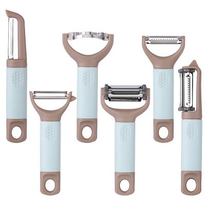 China 6PCS Sustainable Stainless Steel Peeler PP+TPR Handle Kitchen Cookware Instrument Tool Kit for sale