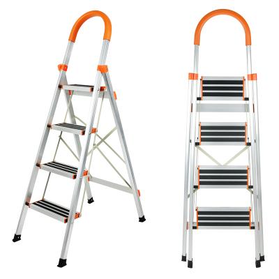 China Factory Price Domestic Non-slip Pedal 4 Step Aluminum Folding Ladders Household for sale