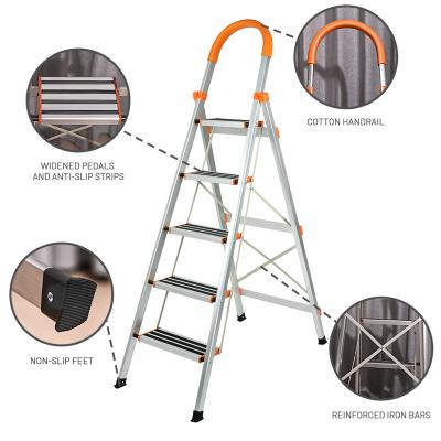 China Factory price household non-slip ladder aluminum use of folding ladders, 4 foot aluminum step ladders for sale