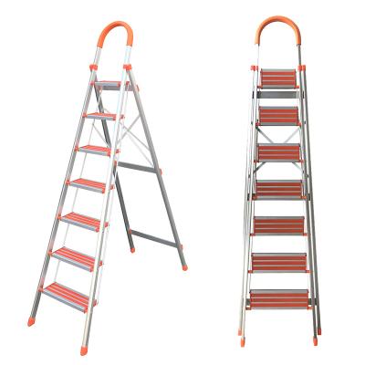 China EN 131 Universal Folding Ladders 7 Step Anti-Skid Folding Foot Step Ladder Lightweight Aluminum Price for sale