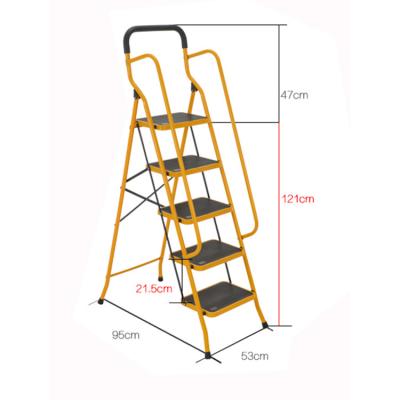 China 2020 folding ladders with handrail ladder manufacturers folding steel ladder for sale