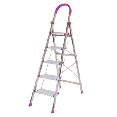 China Folding Ladders China Supplier Non-Slip Kitchen Stainless Steel Foldable Ladder for sale