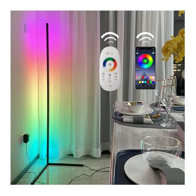 China Current Modern Nordic Smart APP Control 140cm Drop Shipping Smart Phone Corner Position Led RGB Floor Lamp for sale