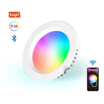 China New RGB Wifi Anti-Glare Dimmable Smart Housing CCT Tuya Direction Ceiling Adjustable Light Indoor Modern Aluminum COB Recessed Led Light Downlights for sale