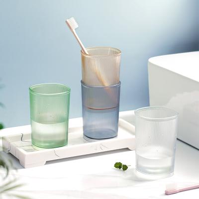 China Solid Color Viable Simplicity Plastics Household Toilet Bathroom Single Mouthwash Cup for sale