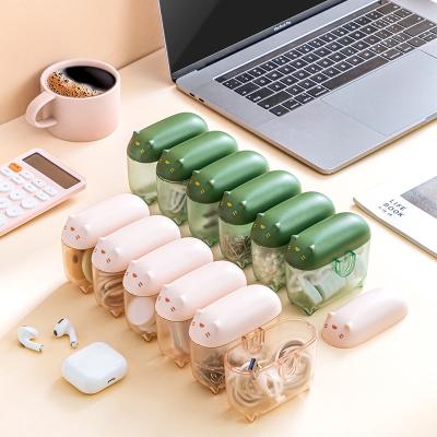 China Wholesale Viable Multifunctional Portable Clear Acrylic Rectangle Data Cable Earphone Storage Box for sale