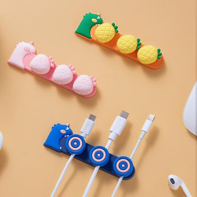 China New Design Viable Cartoon Cute Multifunctional Portable Cable Clip Holder Cable Clip USB Cable Organizer for sale