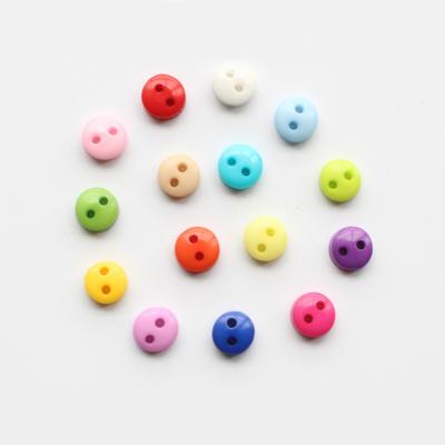 China Viable 6mm Size 2 Holes Colored Round Decorative Mini ABS Plastic Buttons For DIY for sale