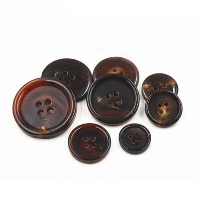 China 4 Viable Natural Custom Real Genuine Buffalo Flatback Hole Round Coat Suit Horn Buttons for sale