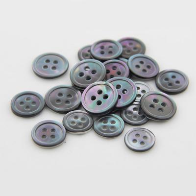 China Wholesale Dry Cleaning 2 Holes Or 4 Hole Trocas Flat Natural Gray Shell Button For Clothing for sale