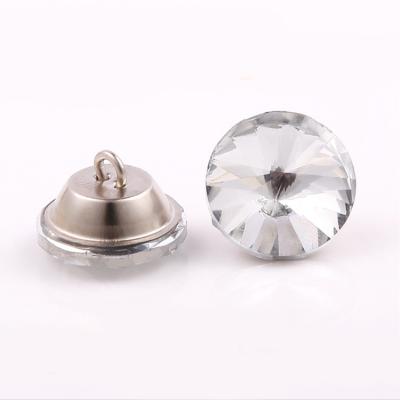 China Dry Cleaning Silver Metal Plated Upholstery Decorative Sofa Glass Crystal Knob For Headboard for sale