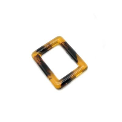 China 25mm Nickel Free 1 Inch Size Tortoiseshell Color Resin Square Ring Buckle For Clothing for sale