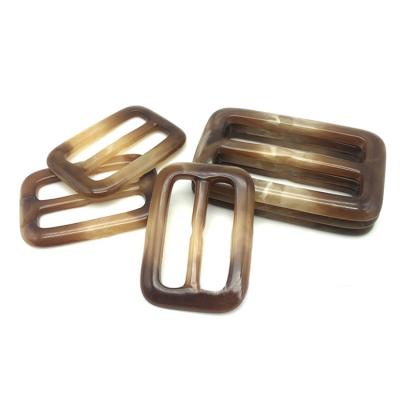 China Different Sizes Nickel Free Classic Style Slip Square Horn Resin Buckle For Coat Belt for sale