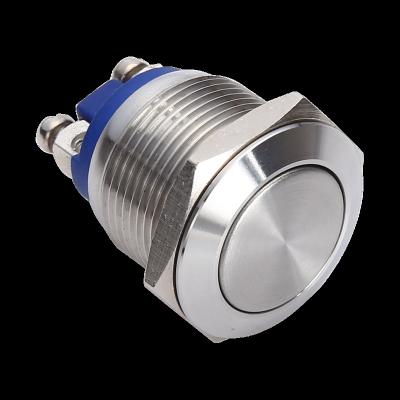 China Stainless Steel 19mm Metal Push Button Switch Momentary Solderless Water Proof IP65 1NO for sale