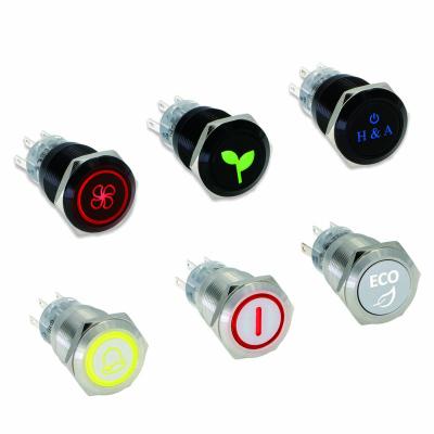 China Can be customized symbols custom illuminated push button switch, manufacturer, support OEM for sale