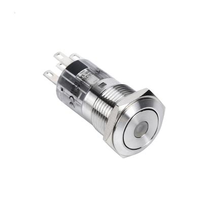 China 16mm dot led 5 pin illuminated metal momentary waterproof push button switch LAS1-AGQ16-D for sale