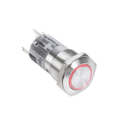 China Round Led 5 Pin 16mm Metal Illuminated Momentary Latching Waterproof Push Button Switch LAS1-AGQ16-E for sale