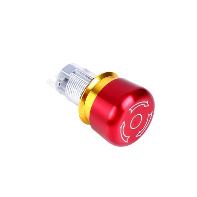 China LAS1-AGQ16-TSB 16MM Round Stop Emergency Aluminum Alloy Push Button Switch LAS1-AGQ16-TSB for sale