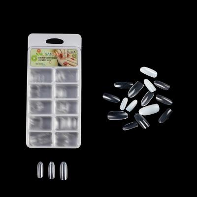 China 100pcs French Useful Transparent Seamless Natural White Oval Blister Puff Boxed Nail Tips Nails Nail Art for sale