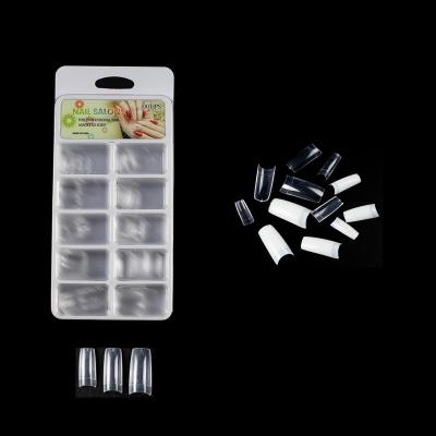 China 100pcs Coffin Nail Tips Nail Art French Coffin Nail Art Seamless Natural White Transparent Wholesale Professional French Boxed Nails for sale