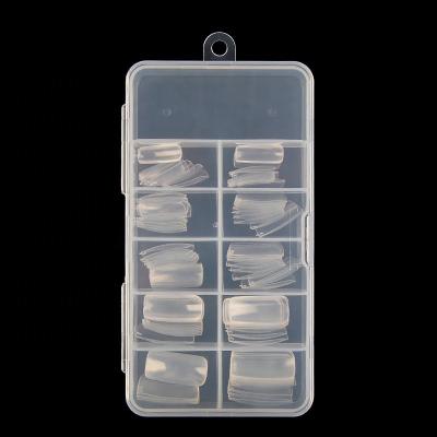 China 100pcs/box Clear French Clear ABS Artificial False Press On Natural Half Full Cover French Style Nail Tips for sale