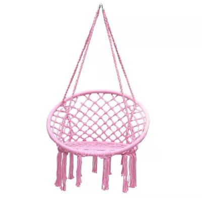 China Durable Hot-selling Soft and Durable Fully Handmade Poly-cotton Amazon Rope Outdoor Macrame Swing Chair for sale