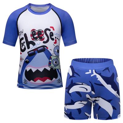 China Kids 2021 Summer Fashion Breathable Short Sleeve Casual Jogging Boy Beach Suit Boy Suit Quick Dry Suit for sale