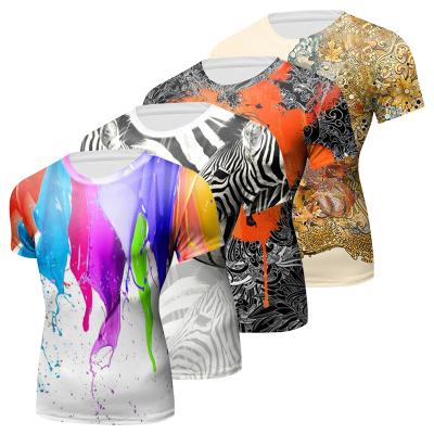 China Summer Full Color Sublimation O-Neck Polyester QUICK DRY T-shirt Custom All Over Printed Gym Men's T Shirt for sale