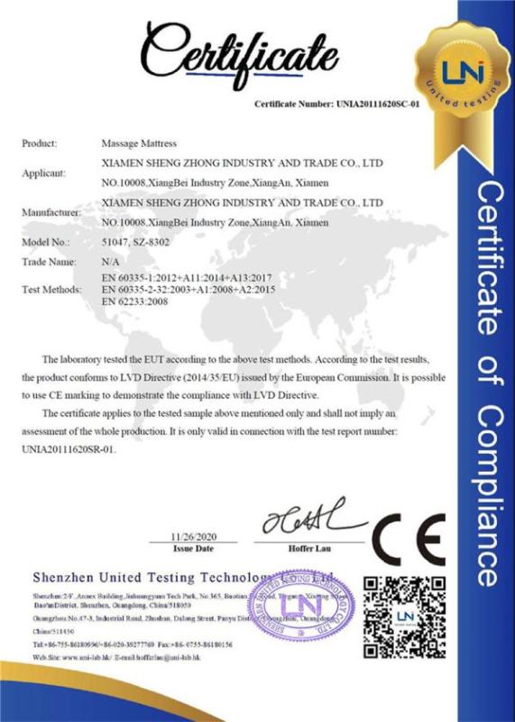 CE - Xiamen Sheng Zhong Industry And Trade Co., Ltd.