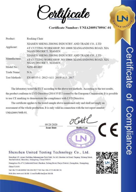 CE - Xiamen Sheng Zhong Industry And Trade Co., Ltd.