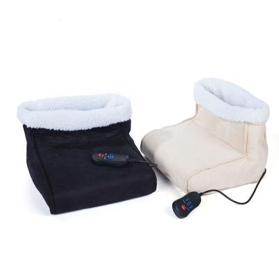 China Hot Selling Quality 2 Motors Battery Power Desktop Foot Warmer Boots Thermal Electric Foot Massager With Heat for sale