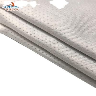 China Custom white stretch solid color mesh knitted twill 100% polyester fabric for sprts for sale