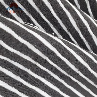 China Custom Stretch New Style Black And White Stripes 100% Polyester Fabric For Sports for sale