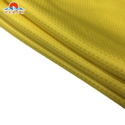 China Custom Stretch Mesh 92% Yellow Color Plain Polyester 8% Spandex Fabric For Sports for sale