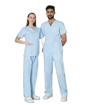 China Quick-drying medical and nurse work clothes operation suit clothes wash clothes v neck doctor and nurse quick-drying uniform for sale