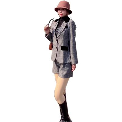 China 2021 breathable fashion casual suit ladies casual blazer and shorts elegant women business lady suits short pants suit for women for sale