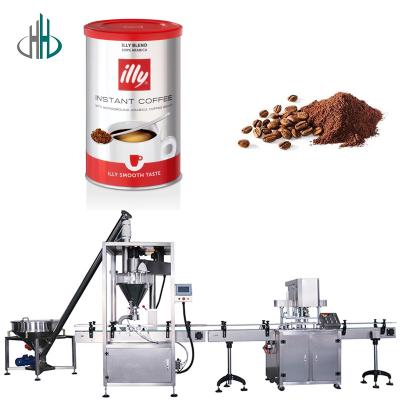 China Automatic Linear Dry Coffee Milk Powder packaging filling Machine with Rotary Bottle Feeder for sale