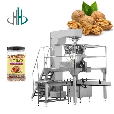 China HC-KSF-6 High quality Automatic beans grains Nuts walnut Coix seed Rice granule weighing pet can filling machine for bottle for sale