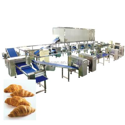 中国 HYSMX-600 Food Croissant Making Machine Bread Production Line Rotay oven ,tunnel oven 販売のため