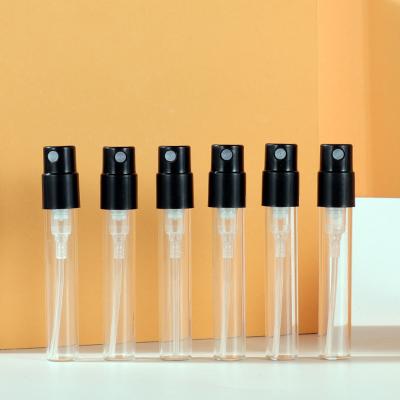 China Personal Care 1ml 2ml 3ml Sample Glass Vials With Black Or White Pump Packed By Paper Box Packing / Gift Card / Gift Box Packing for sale